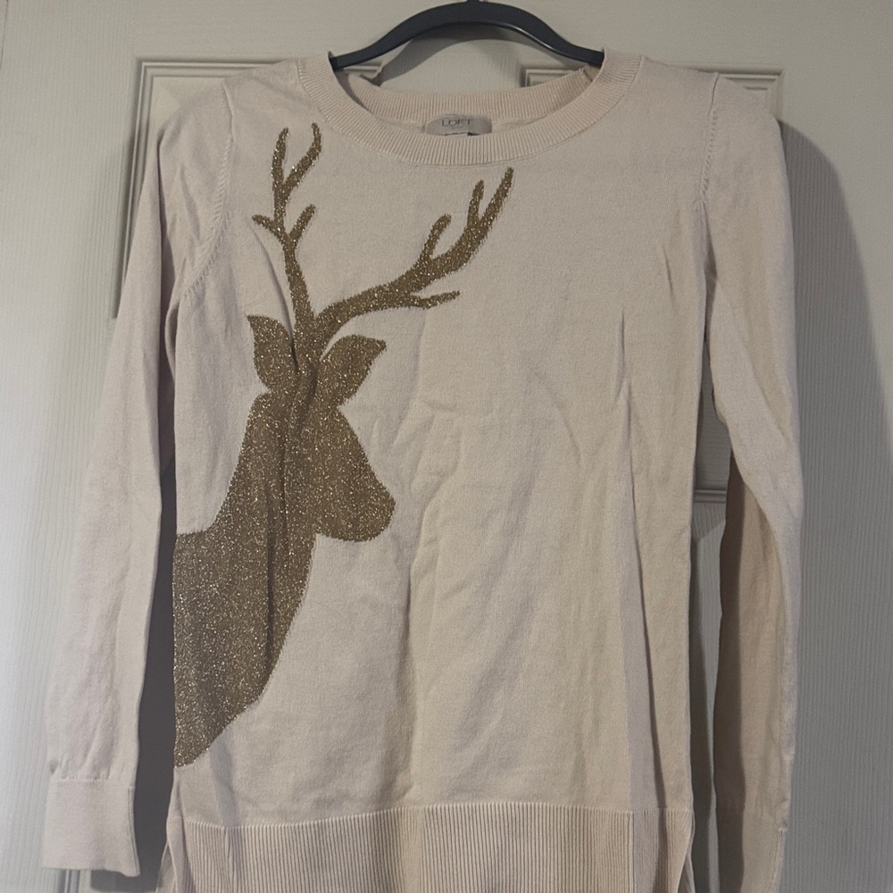 LOFT Cream Knit Sweater